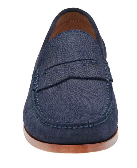 Baldwin Navy English Suede Loafers