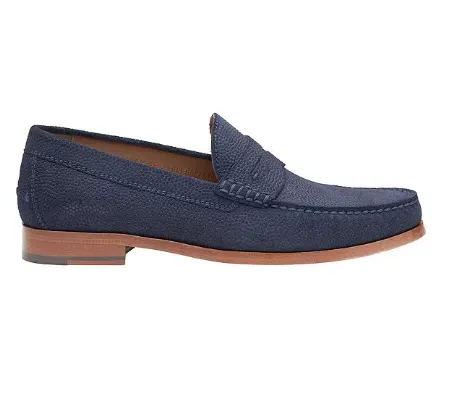 Baldwin Navy English Suede Loafers