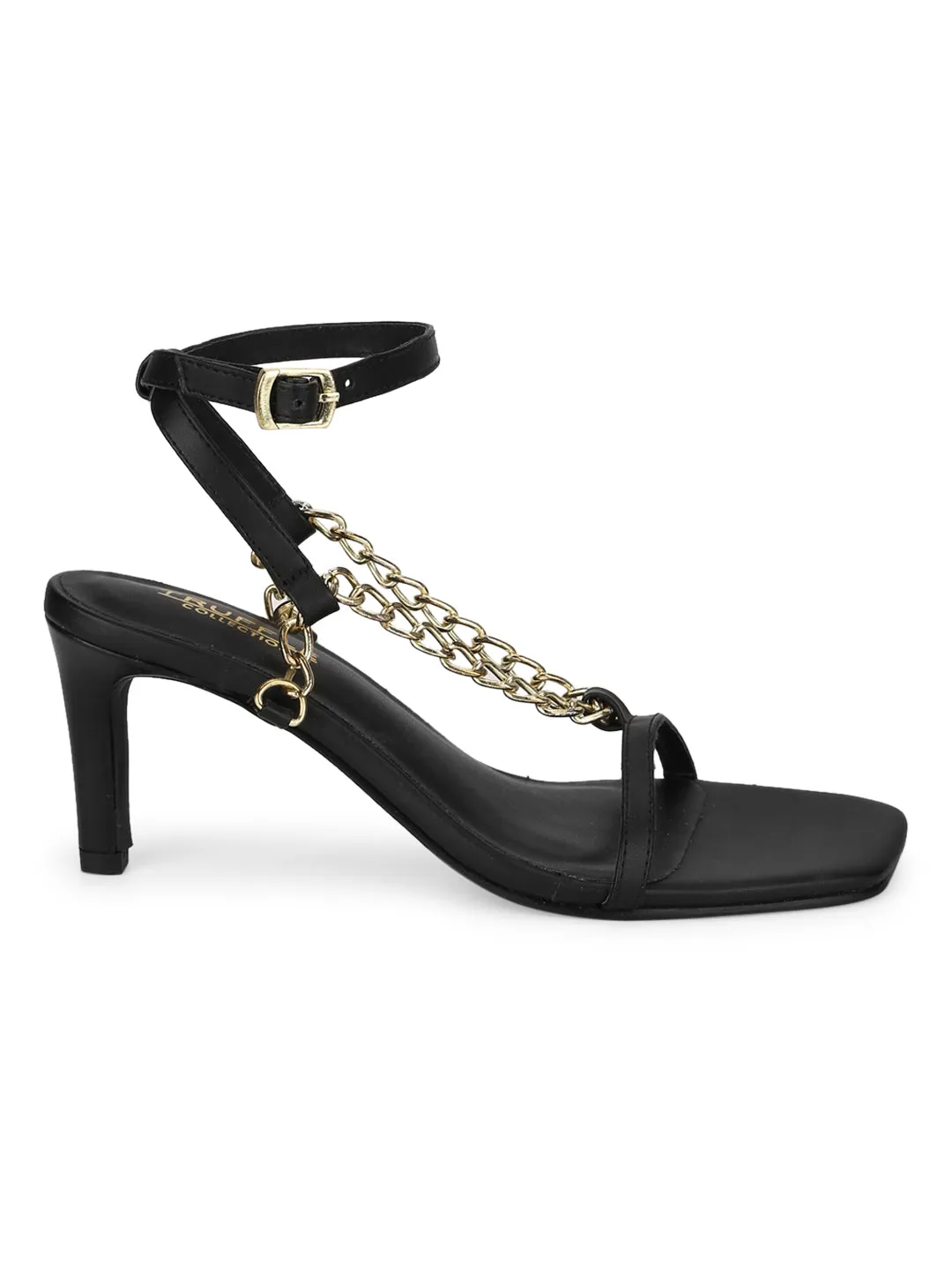 Black PU Strappy Chained Stiletto Sandals (TC-ST-1233-BLKPU)