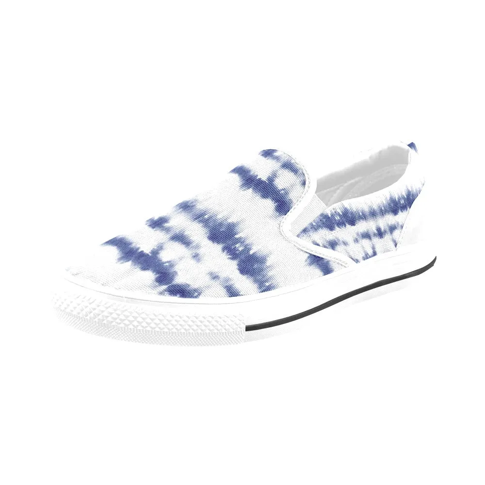 Blue Tie-dye Slip-on Canvas Women's Shoes