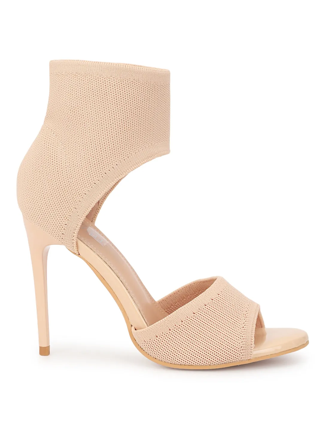 Blush Pink Knitted Stiletto Sandals (TC-CN-3212-1-BPNK)