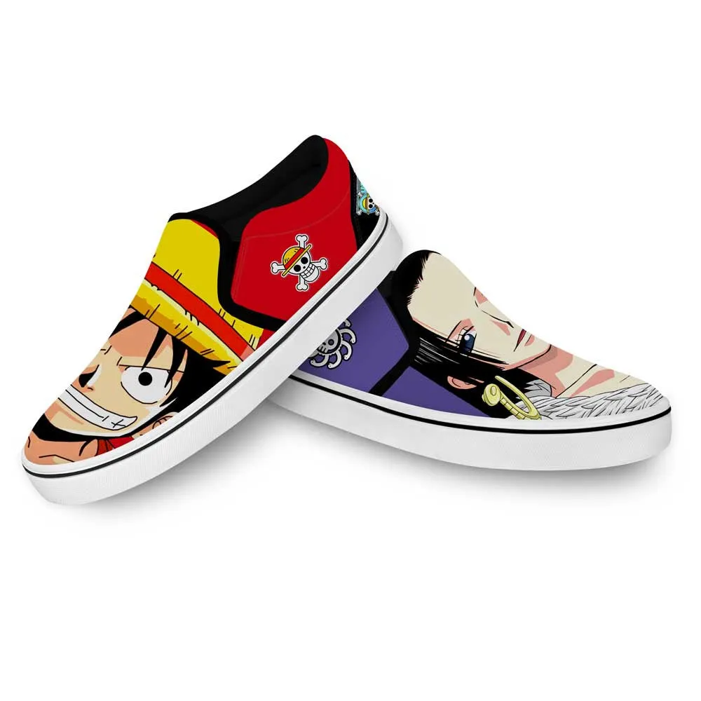 Boa Hancock and Luffy Slip On Sneakers Custom Anime OP Shoes