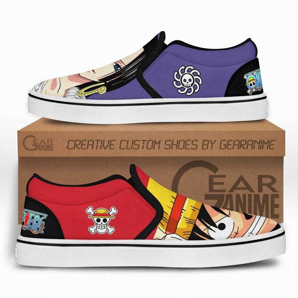 Boa Hancock and Luffy Slip On Sneakers Custom Anime OP Shoes