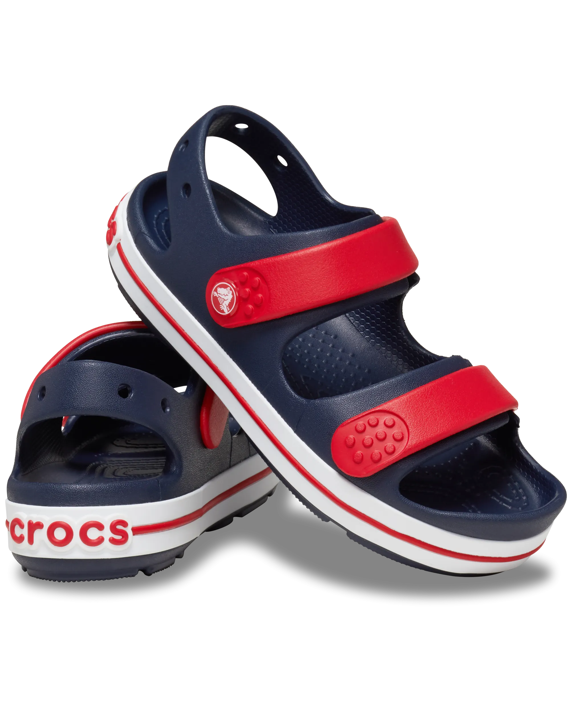 Boys Crocband Cruiser Sandals in Navy & Varsity Red