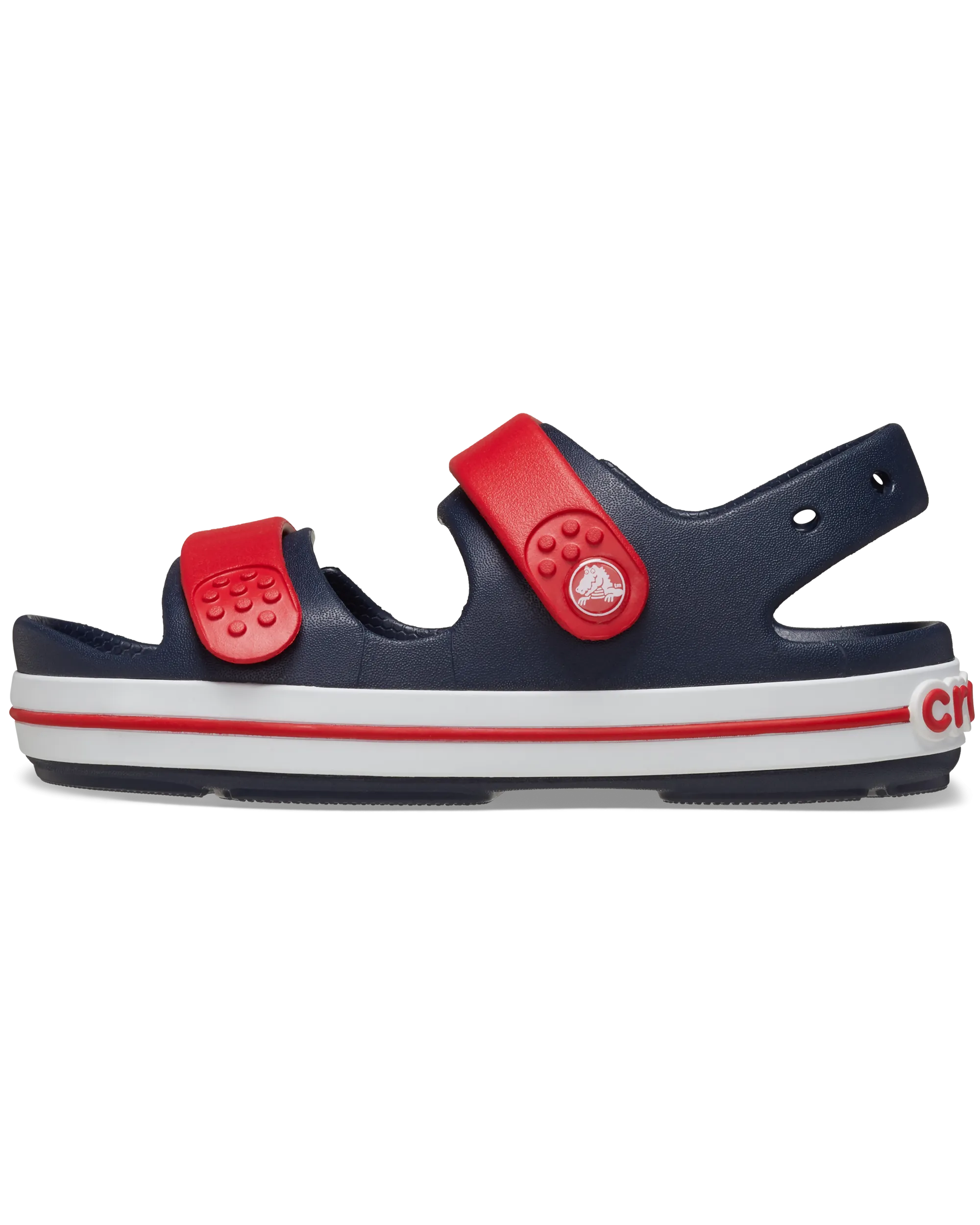 Boys Crocband Cruiser Sandals in Navy & Varsity Red