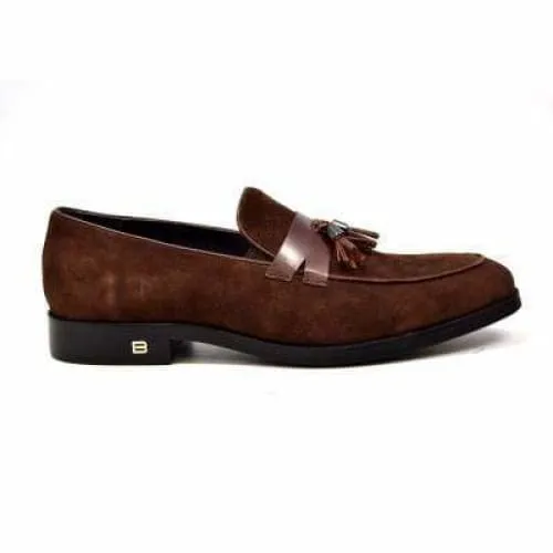 British Walkers Space Men's Brown Suede and Leather Sophisticated Crepe Sole Loafers