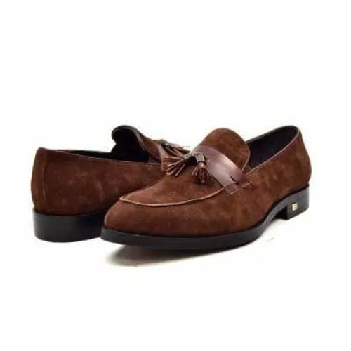 British Walkers Space Men's Brown Suede and Leather Sophisticated Crepe Sole Loafers