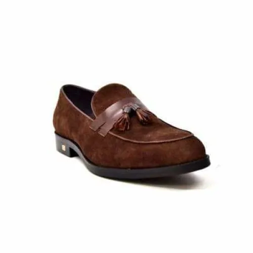 British Walkers Space Men's Brown Suede and Leather Sophisticated Crepe Sole Loafers