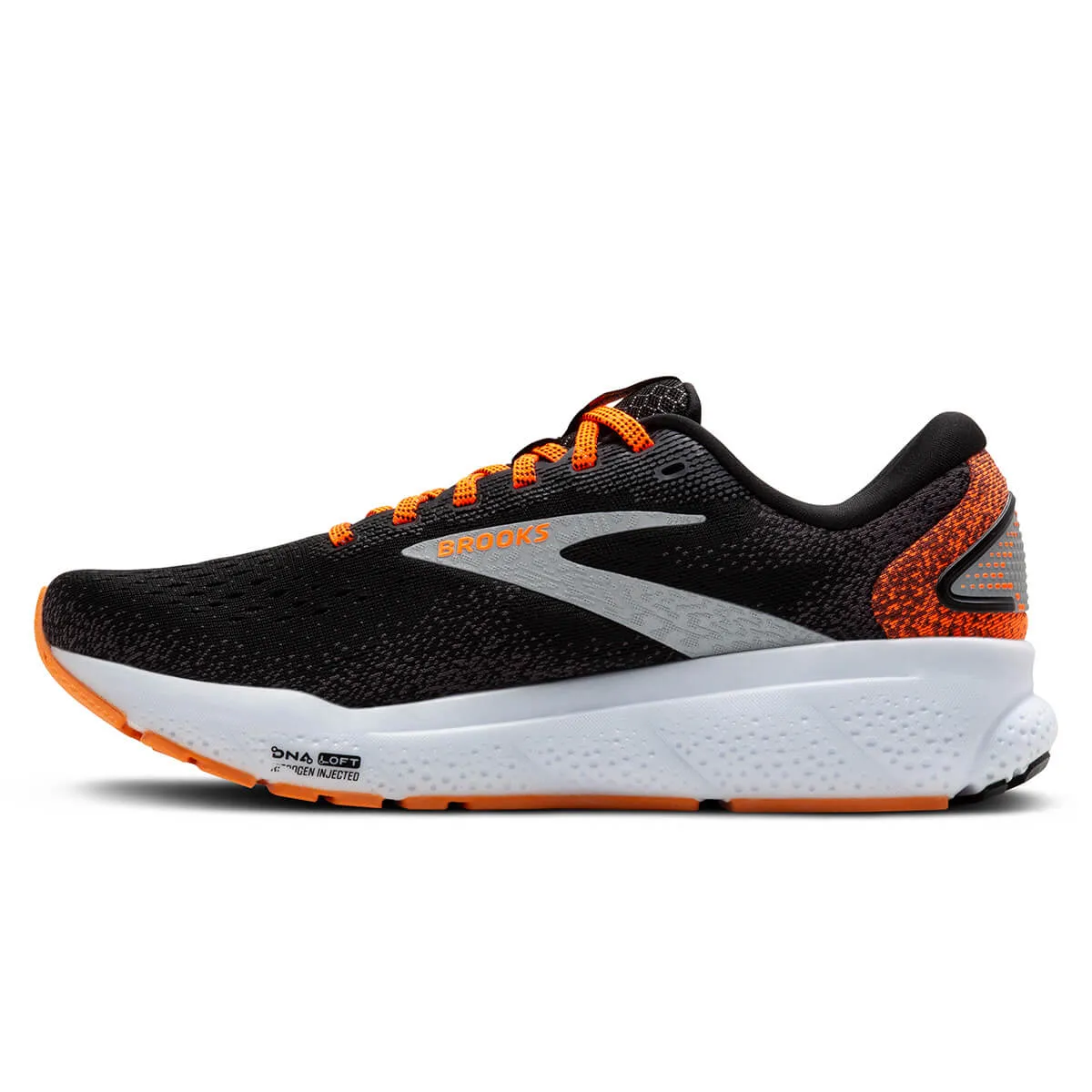 Brooks Ghost 16 Mens | Black/orange/white