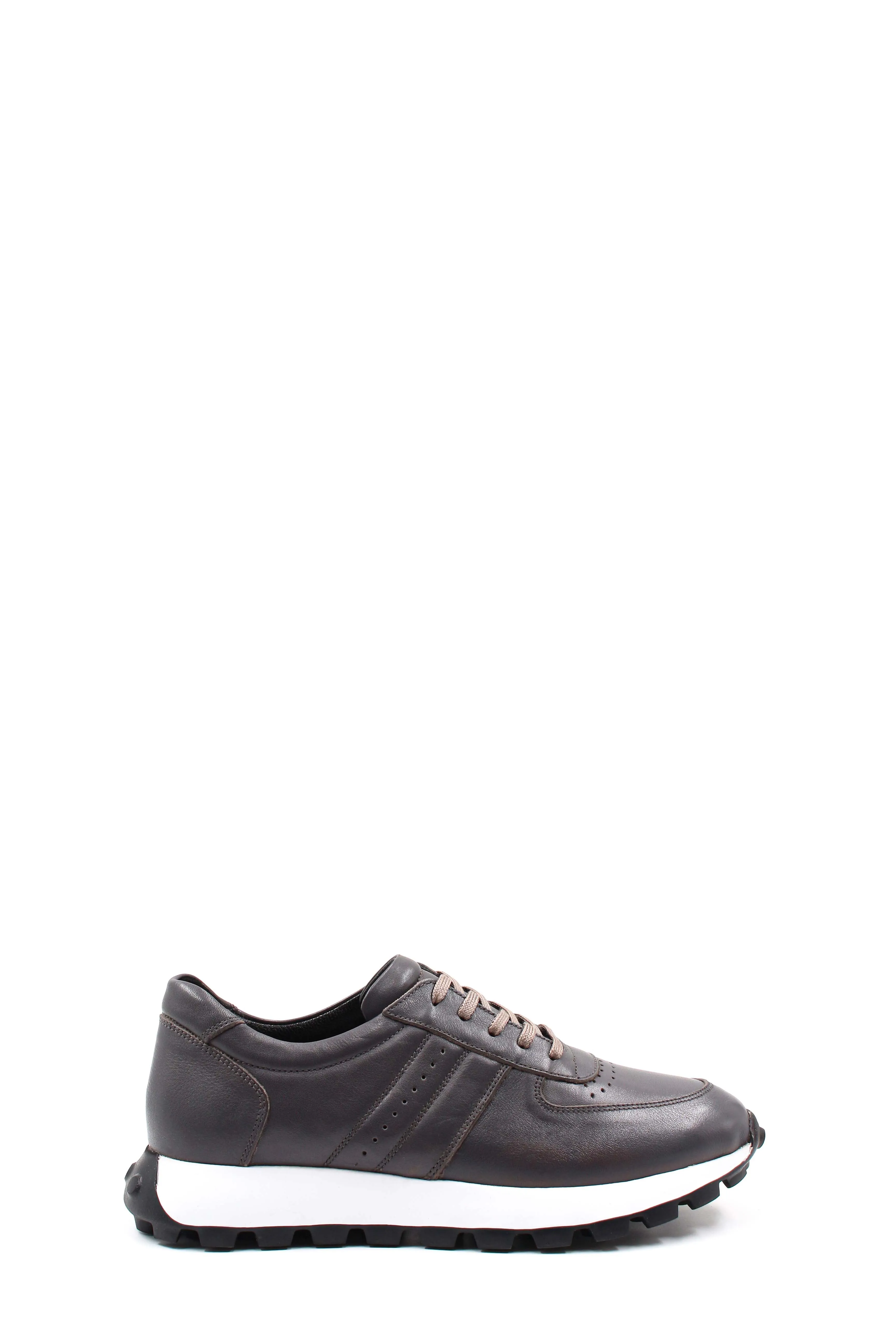 Brown Leather Running Sneakers Wessi