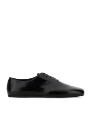 Brushed Leather Lace Up Derby Black