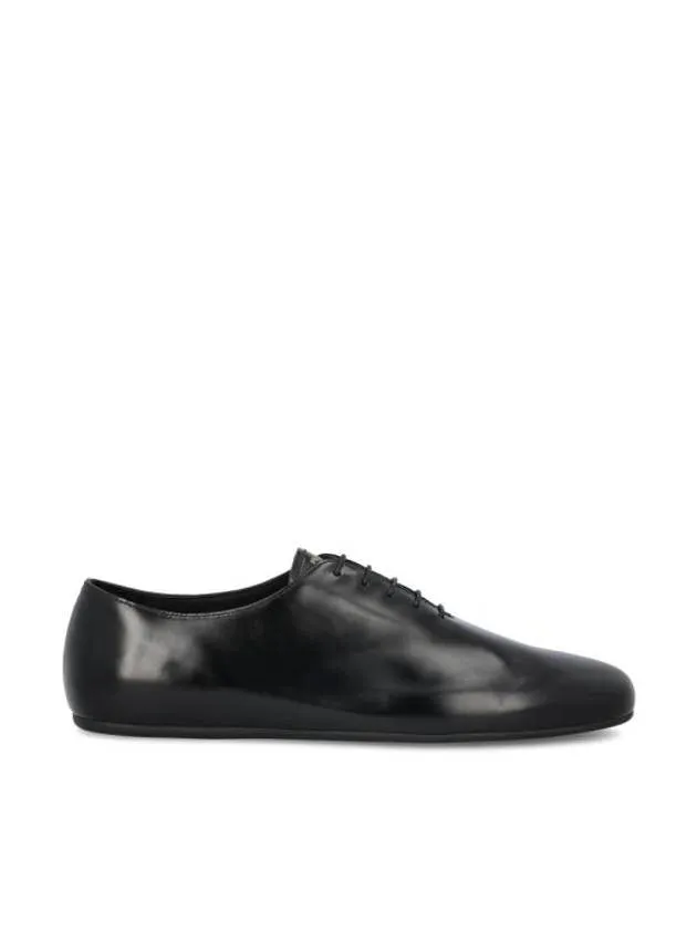 Brushed Leather Lace Up Derby Black