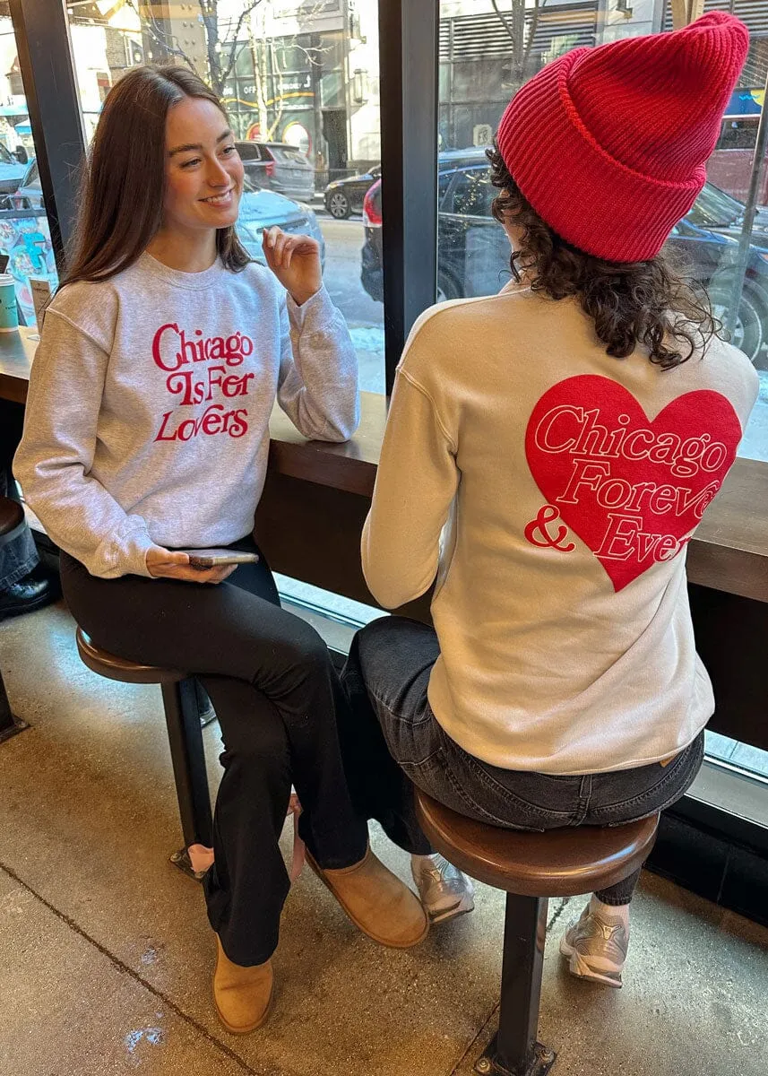 Chicago Is For Lovers Crewneck – Ash