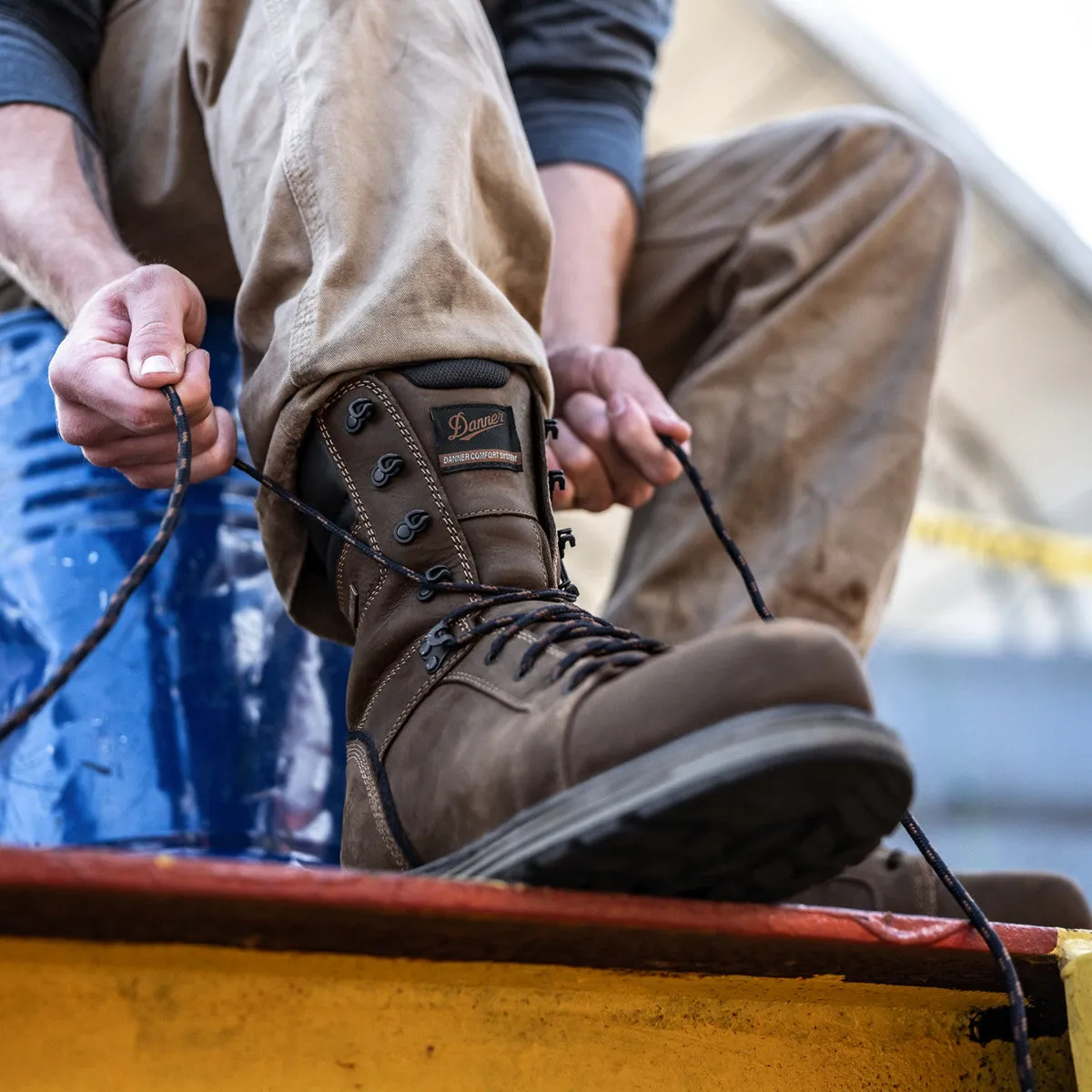 Danner Men's Steel Yard 8" Steel Toe WP Work Boot - Brown - 12534