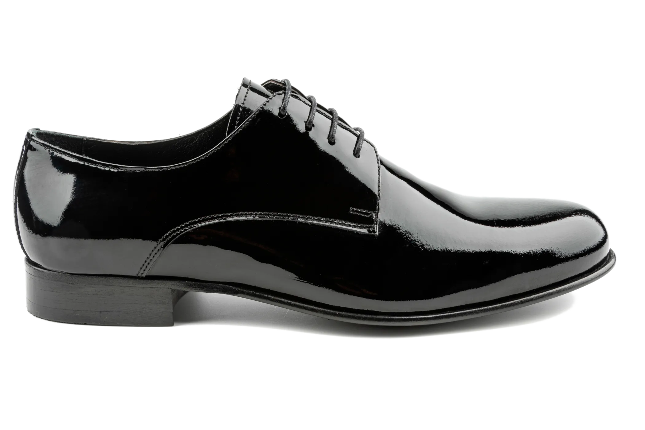 Enu Patent Leather Plain Toe Derby Shoes for Wedding, Tuxedo & Black-Tie Events, Best Formal Leather Derby Shoes