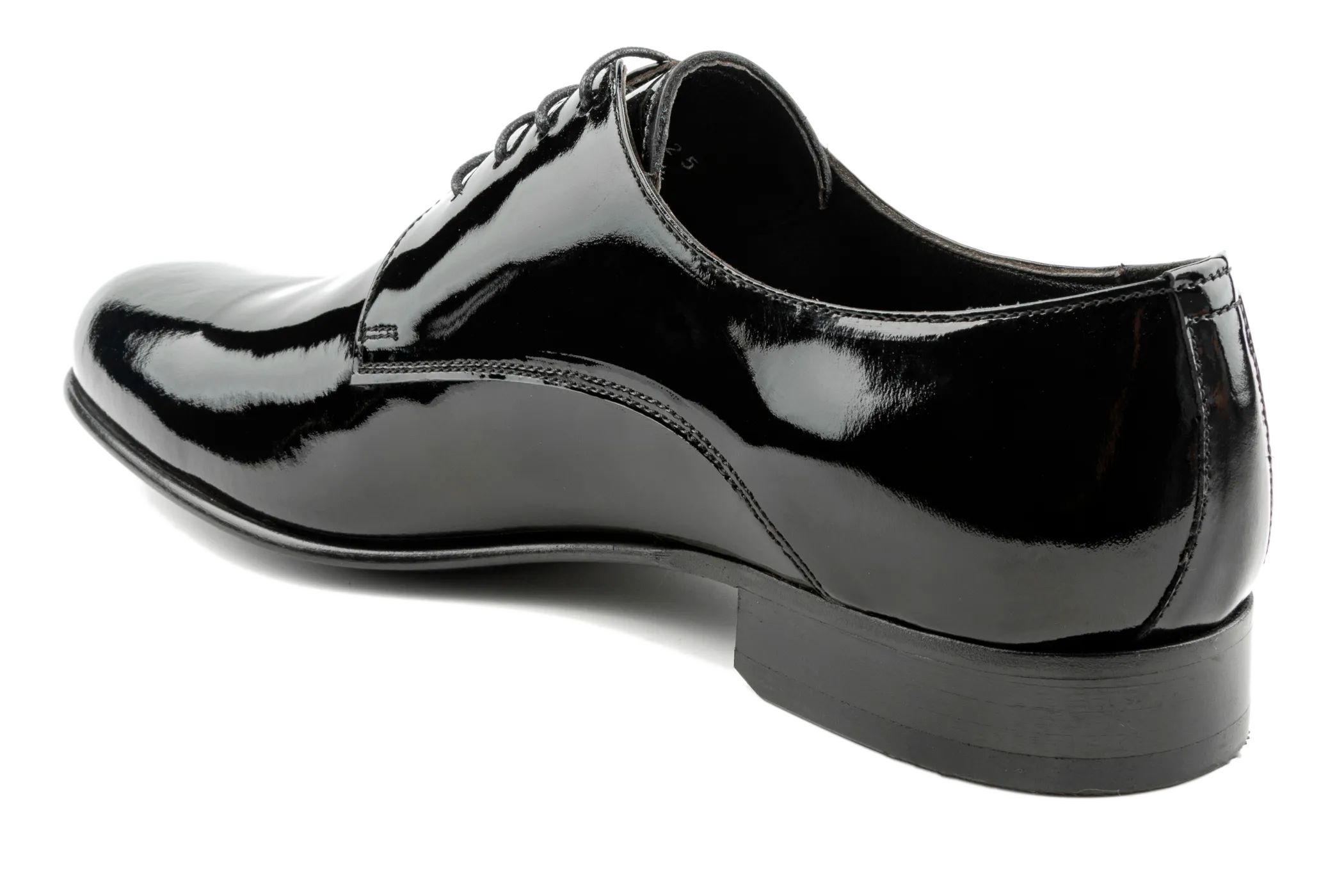 Enu Patent Leather Plain Toe Derby Shoes for Wedding, Tuxedo & Black-Tie Events, Best Formal Leather Derby Shoes