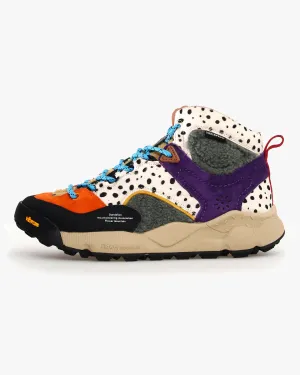 Flower Mountain Womens Back Country Mid Suede & Pony Hair - Black / Zucca / Violet