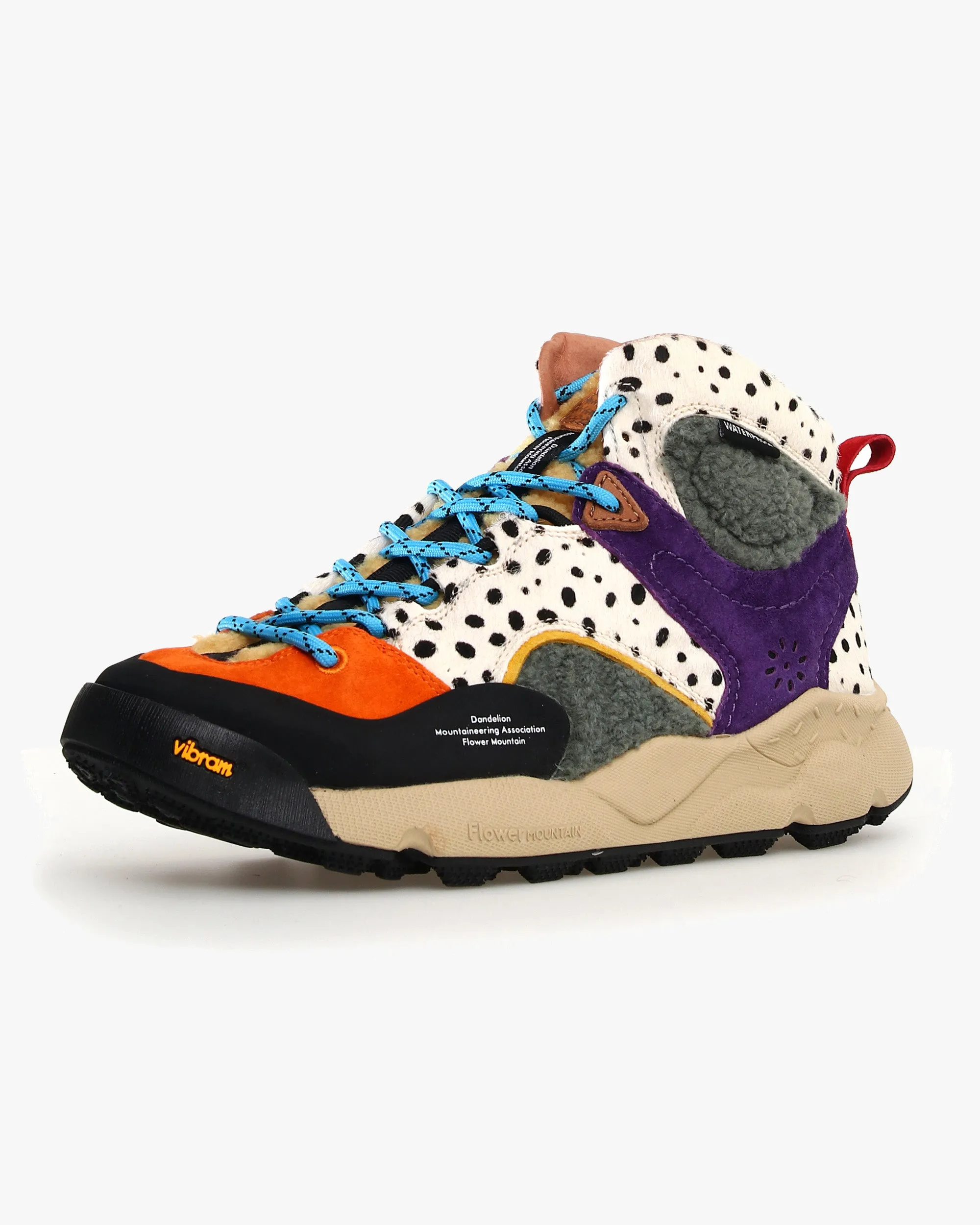 Flower Mountain Womens Back Country Mid Suede & Pony Hair - Black / Zucca / Violet