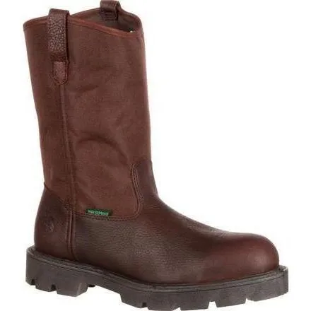 Georgia Men's Homeland Stl Toe WP Wellington Work Boot - Brown - G111