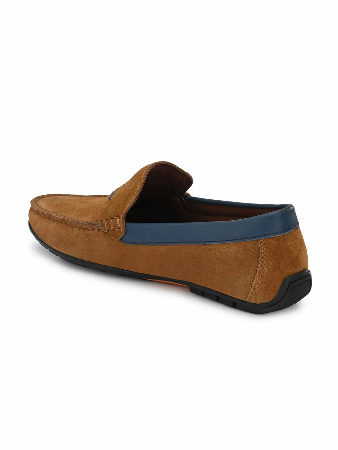 HITZ7603 Men's Tan Leather Casual Slip-On Shoes