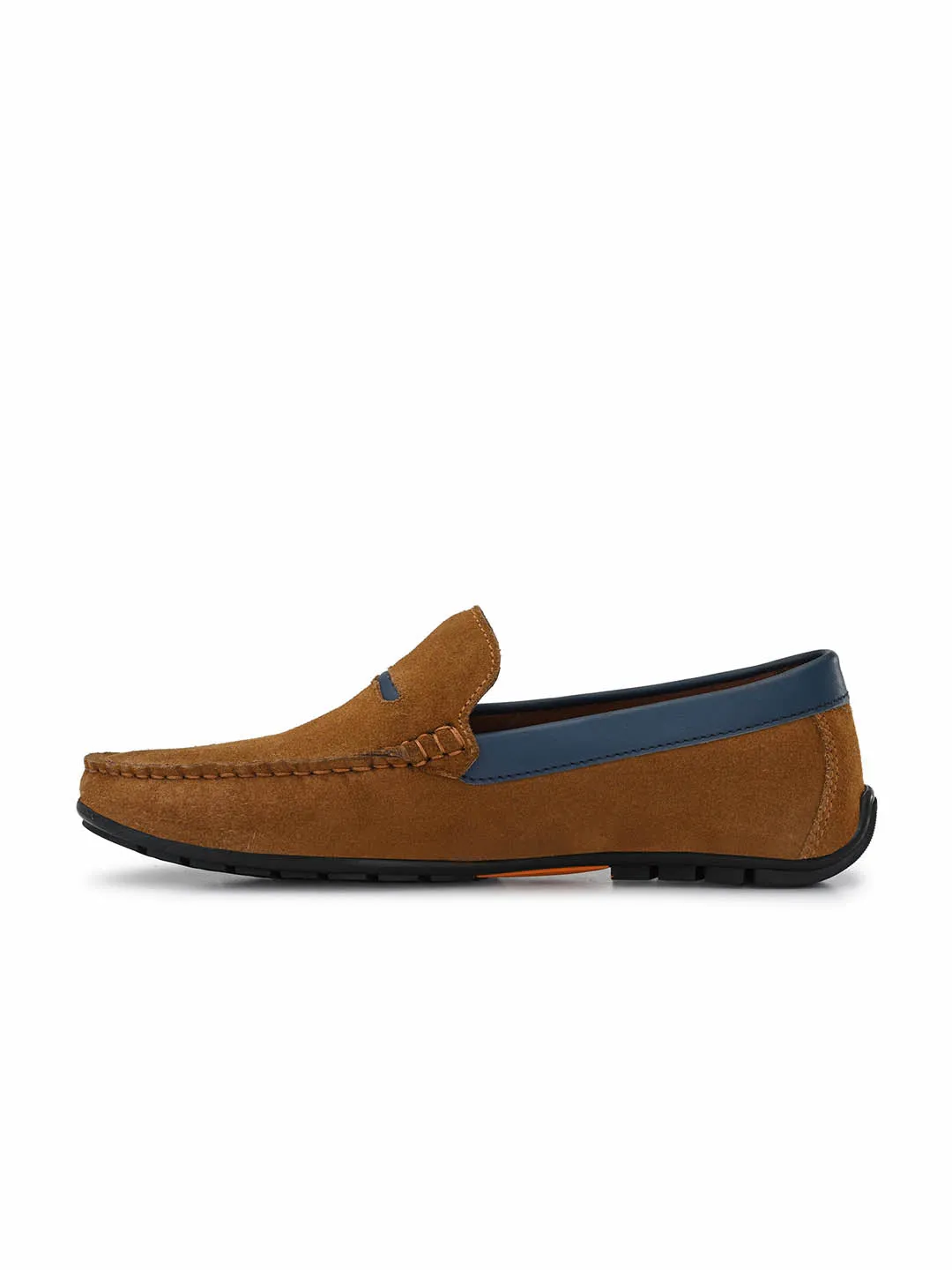 HITZ7603 Men's Tan Leather Casual Slip-On Shoes