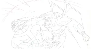 Justice League Unlimited Original Production Drawing: Warhawk and Parasite 2