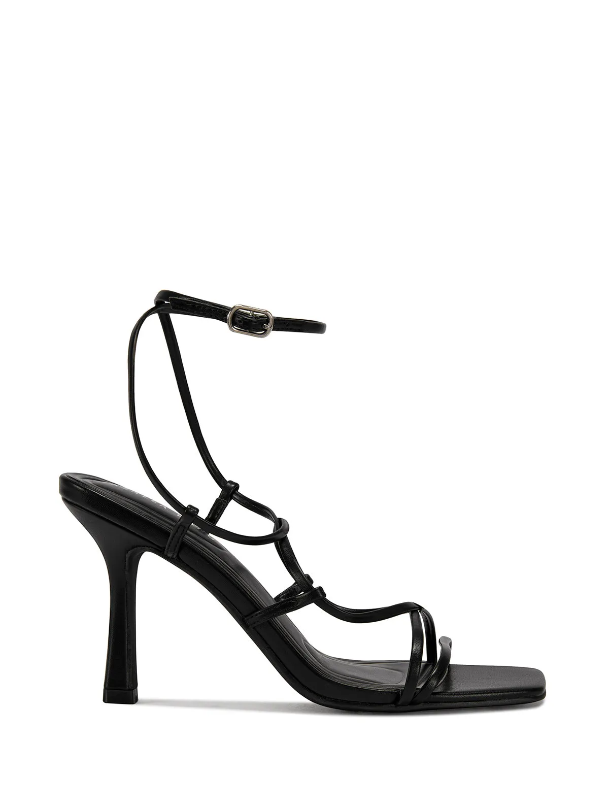 KAYLIN-BLACK WRAP STILETTO SANDAL