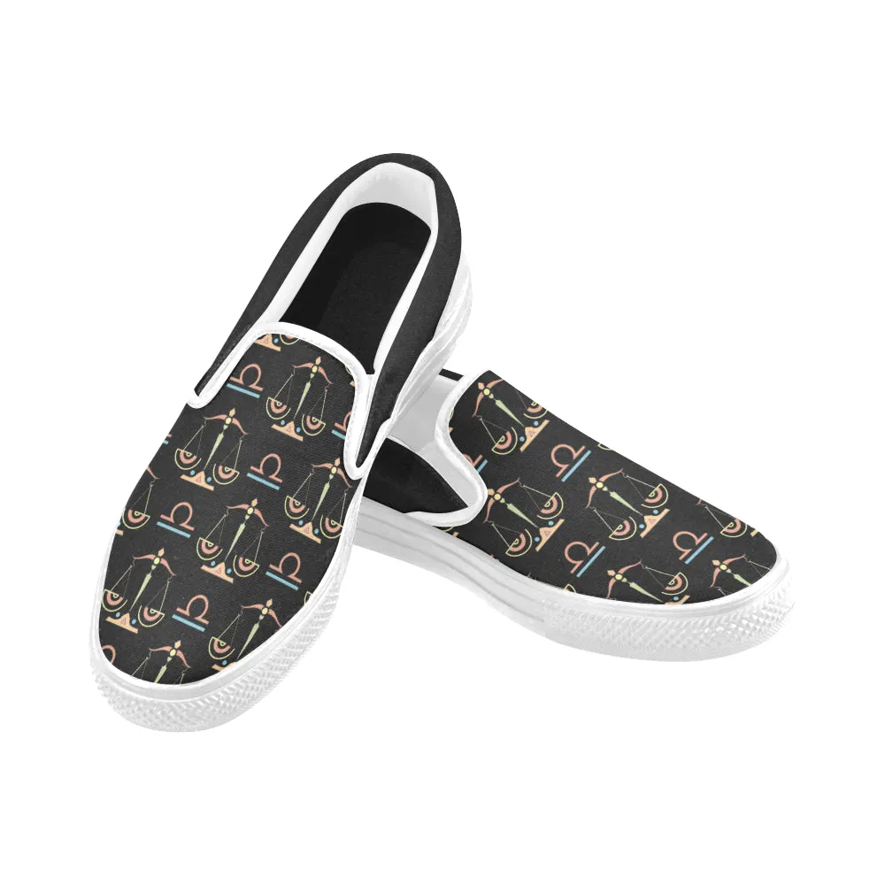 Kid's Libra Zodiac Print Canvas Slip-on Shoes