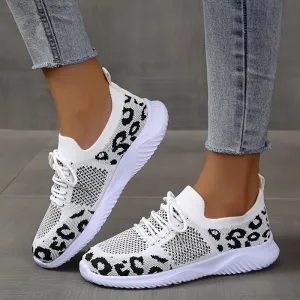 Leopard Print Lace-up Fashion Sneakers