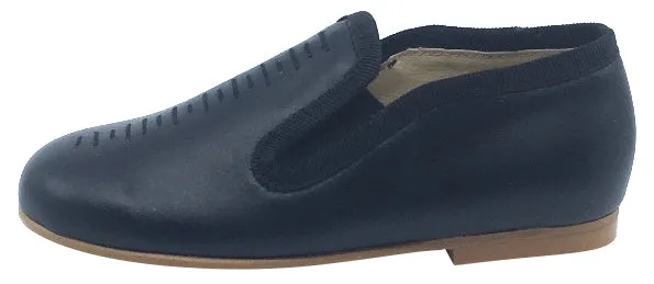 Luccini Cut Iris Slip-On Smoking Loafer, Black