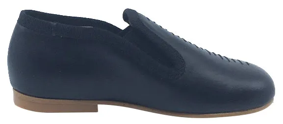 Luccini Cut Iris Slip-On Smoking Loafer, Black