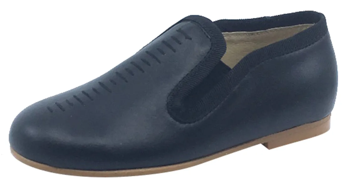 Luccini Cut Iris Slip-On Smoking Loafer, Black