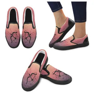 Men's Big Size Sagittarius Archer Zodiac Print Canvas Slip-on Shoes