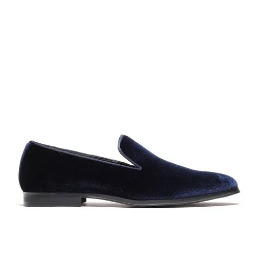 Men's Velvet Loafers Navy Blue