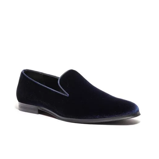 Men's Velvet Loafers Navy Blue