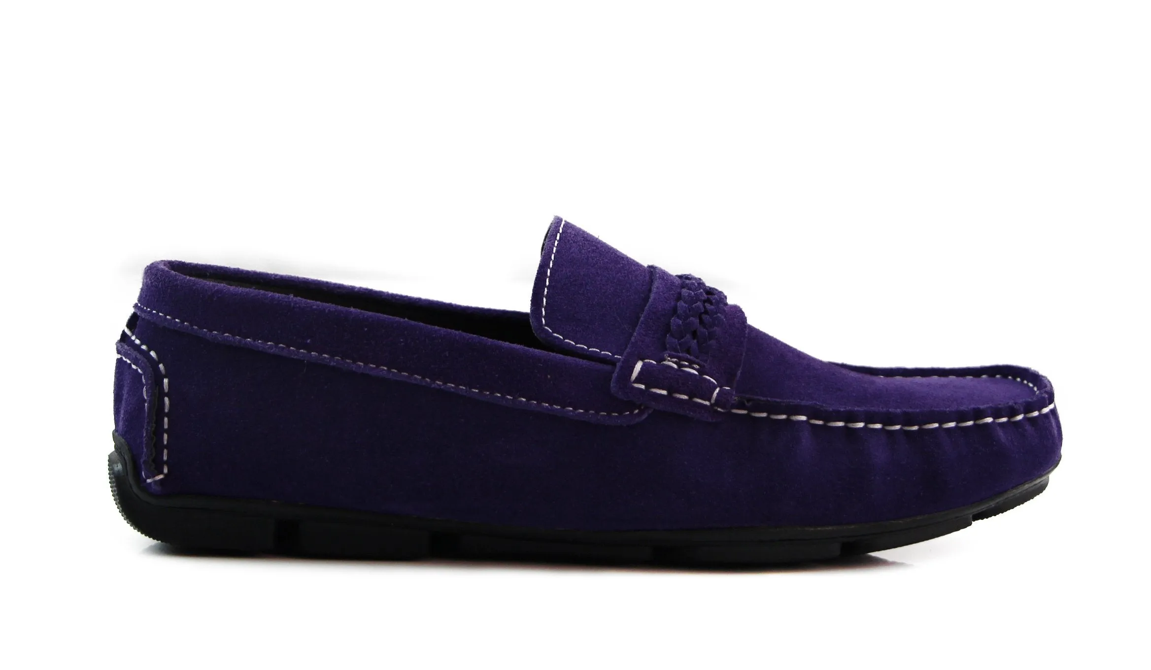 Mens Zasel Cruze Slip On Purple Suede Boat Shoes