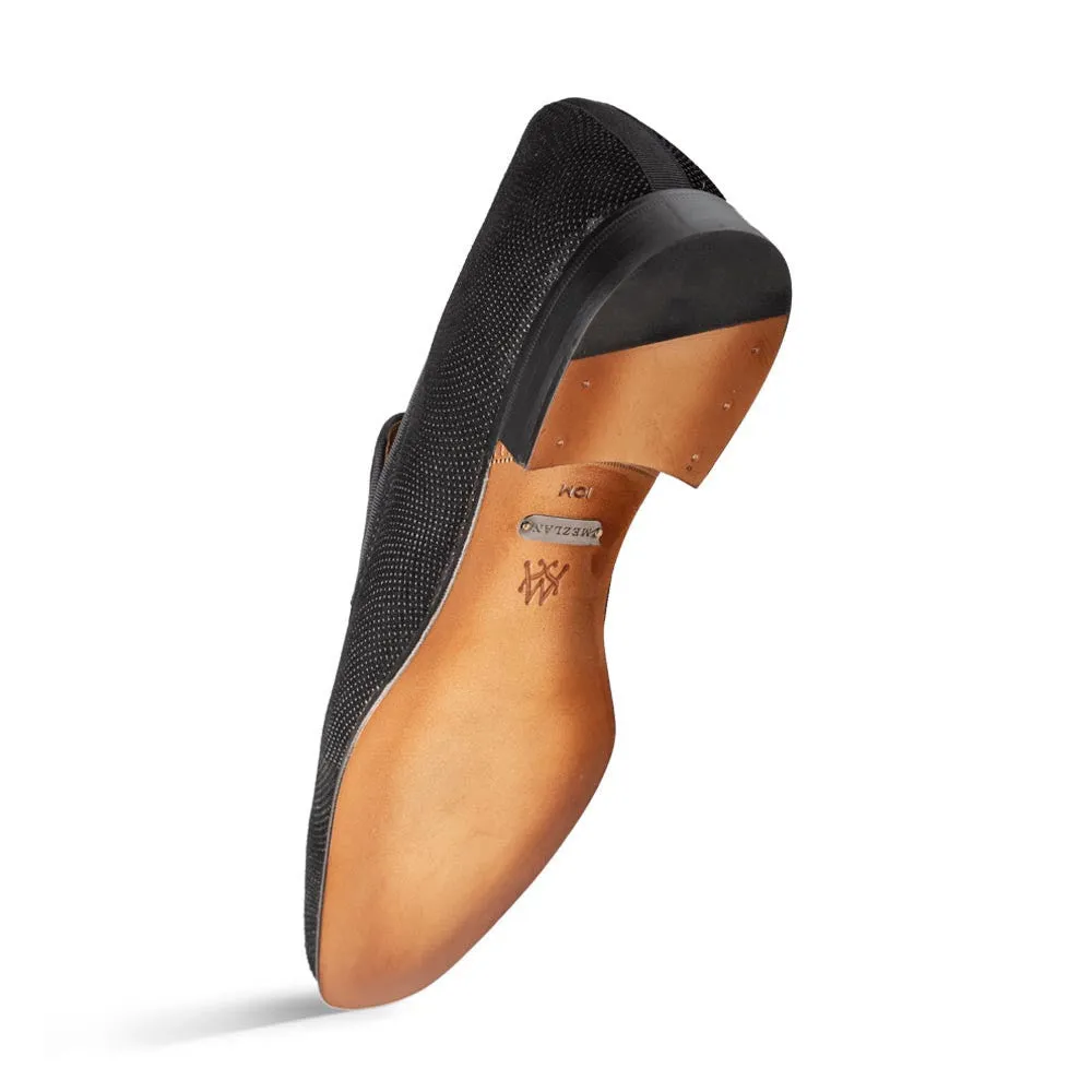 Mezlan Notte Black Glass Suede Slip On Shoes