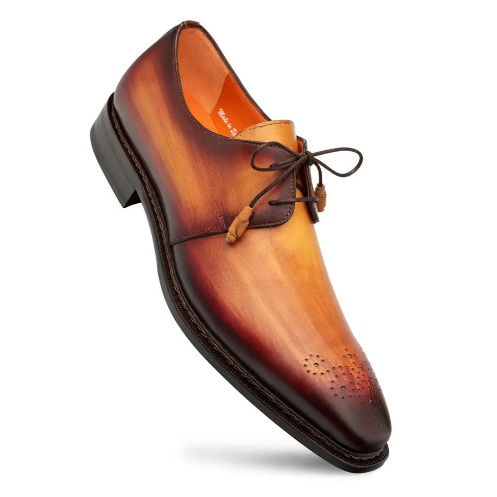 Mezlan Principe Tan/Rust Patina Leather Men’s Derby Shoes