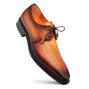 Mezlan Principe Tan/Rust Patina Leather Men’s Derby Shoes