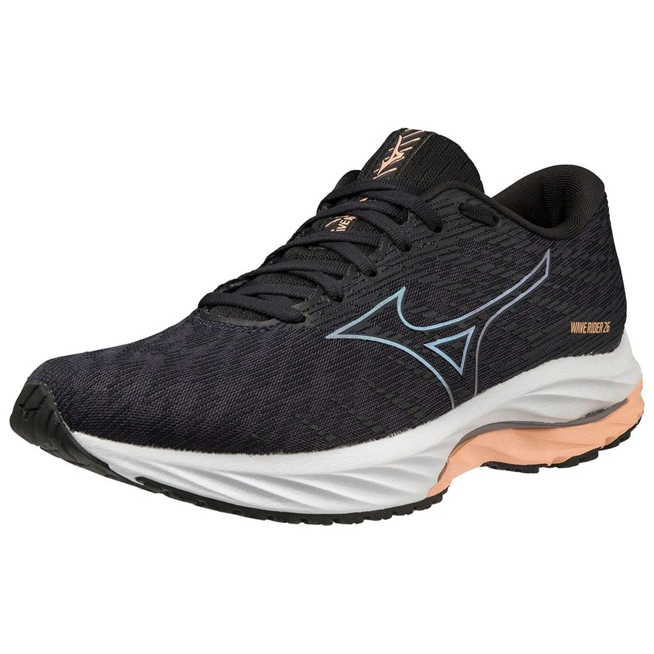 Mizuno Wave Rider 26 Wide (Womens) - OGray/Quicksilver/Salmon