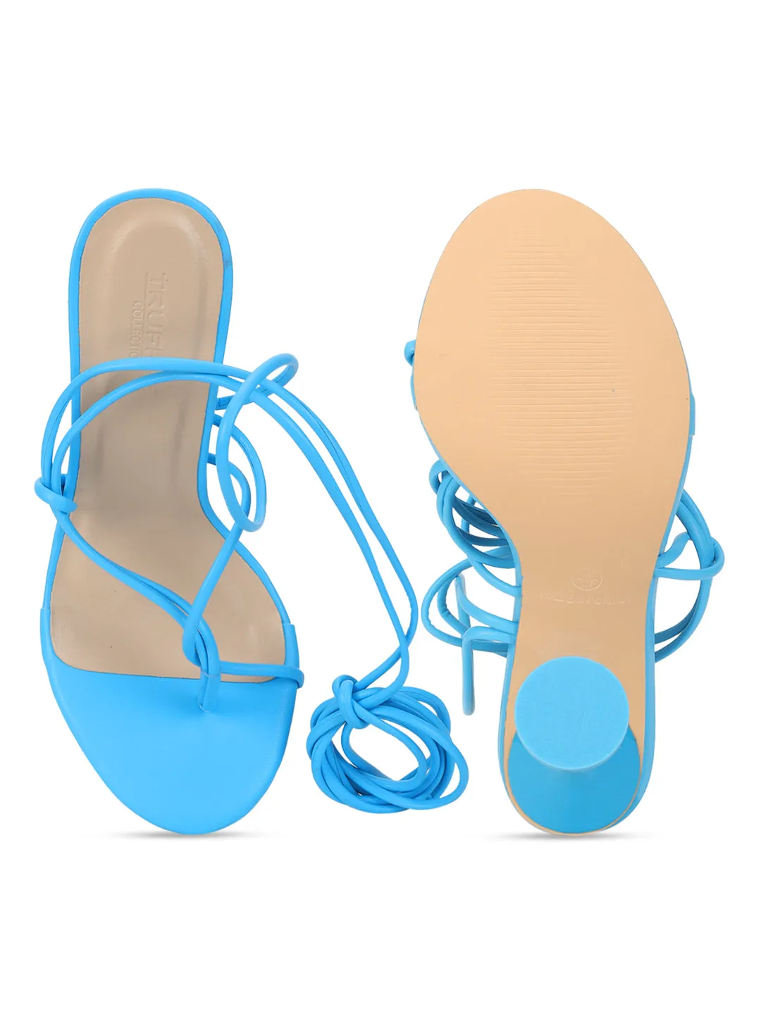 Pale Blue PU Lace-Up Stiletto Sandals (TC-TB4-PBLU)