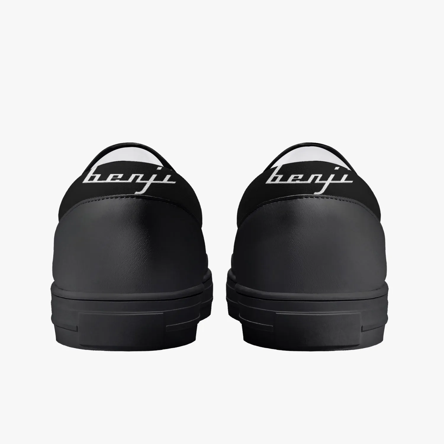 "Benji" Black (White logo)  Kids' Slip-On Shoes