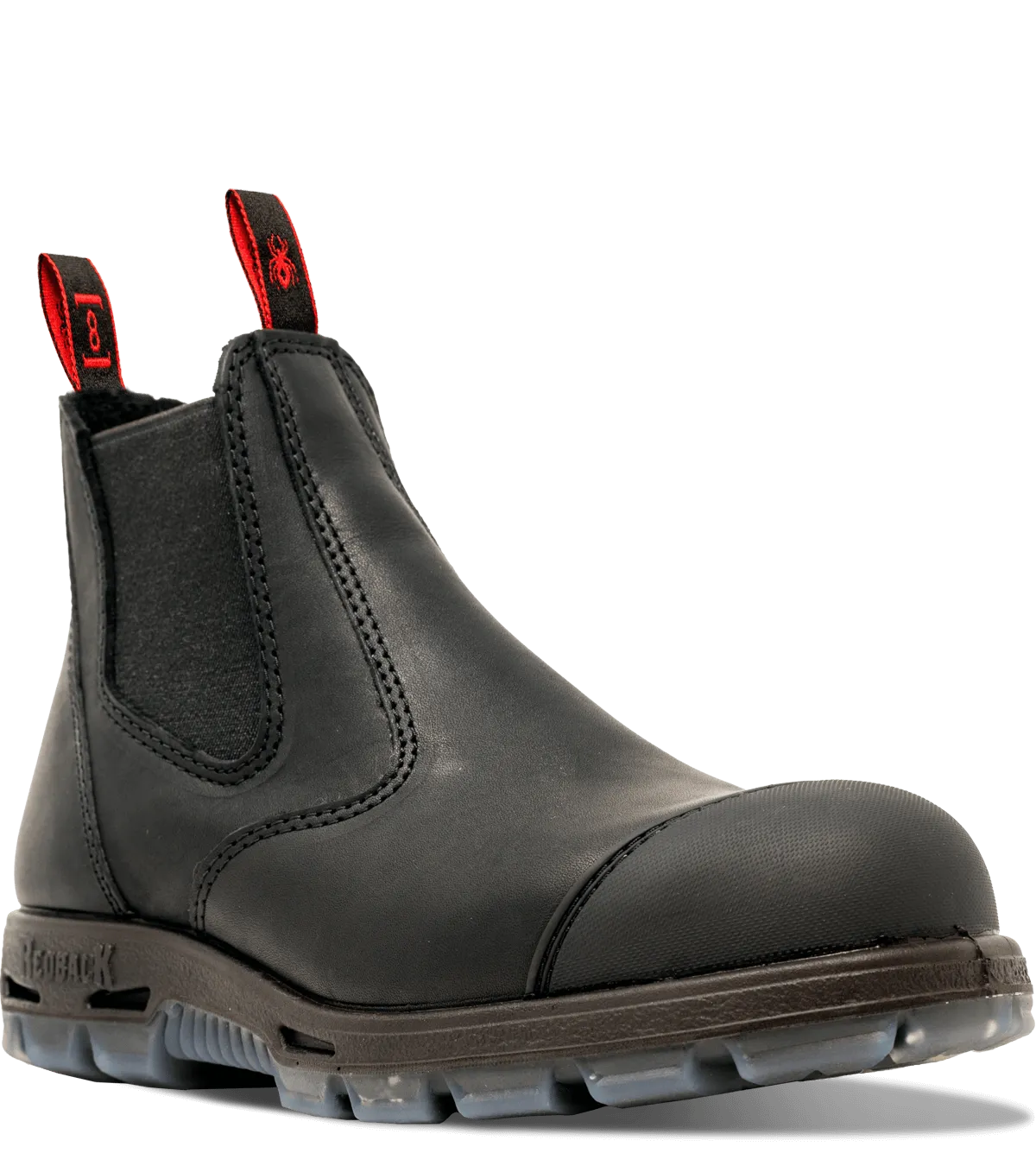 Redback Boots | Black HD Safety Boots with Scuff Cap  (USBBKSC)