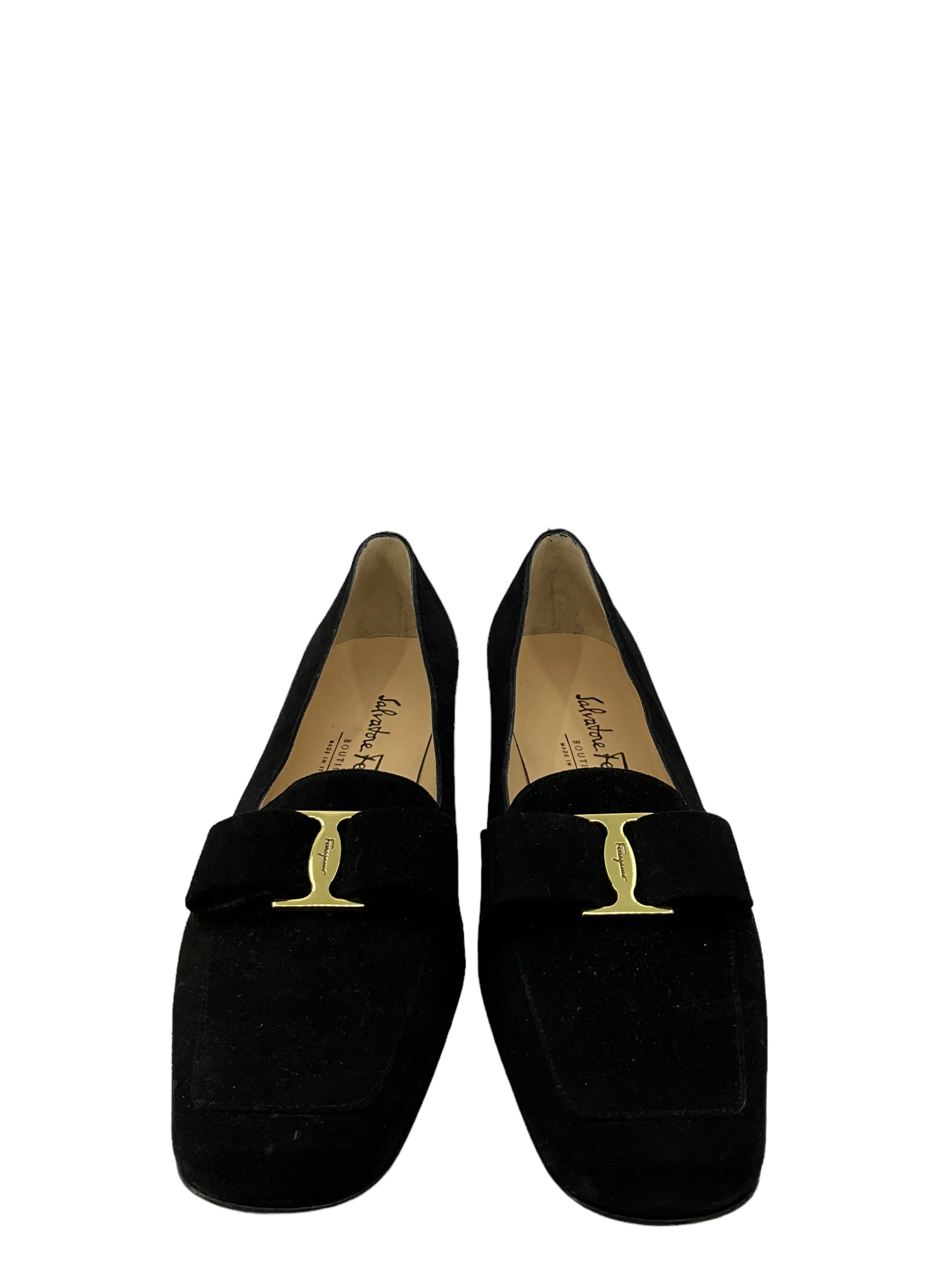 Salvatore Ferragamo Black Suede Loafers Size 7