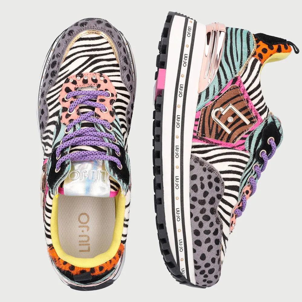 Scarpe Donna LIU JO Sneakers Platform stampa Animalier Zebrato Multicolor