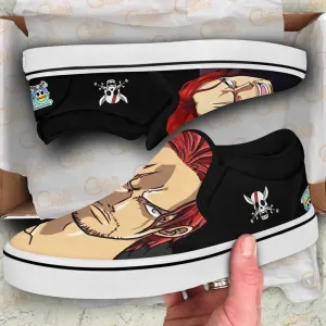 Shanks Red Hair Slip On Sneakers Custom Anime OP Shoes