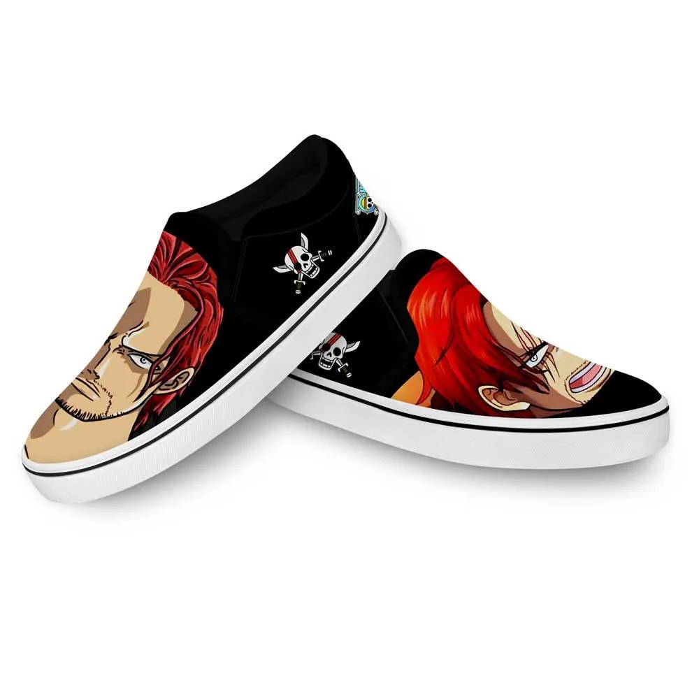 Shanks Red Hair Slip On Sneakers Custom Anime OP Shoes