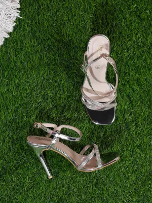 Silver Patent Strappy Stiletto Sandals (TC-SLC-1456-SIL)