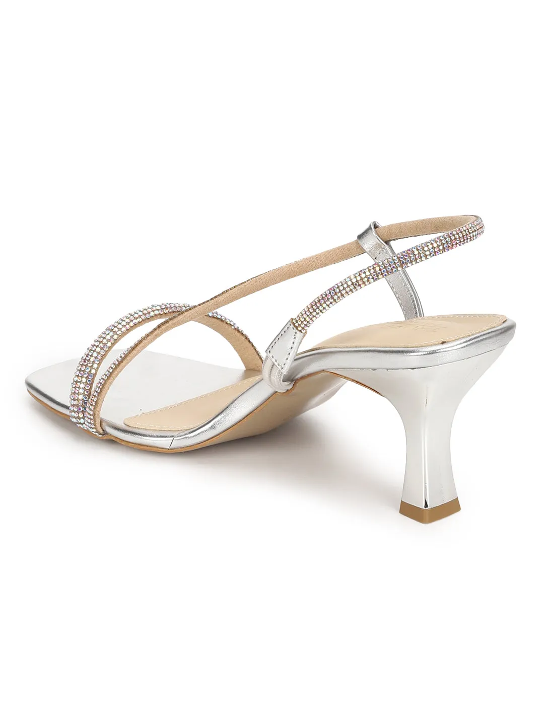 Silver PU Strappy Stiletto Sandals (TC-MSI-1903-SIL)