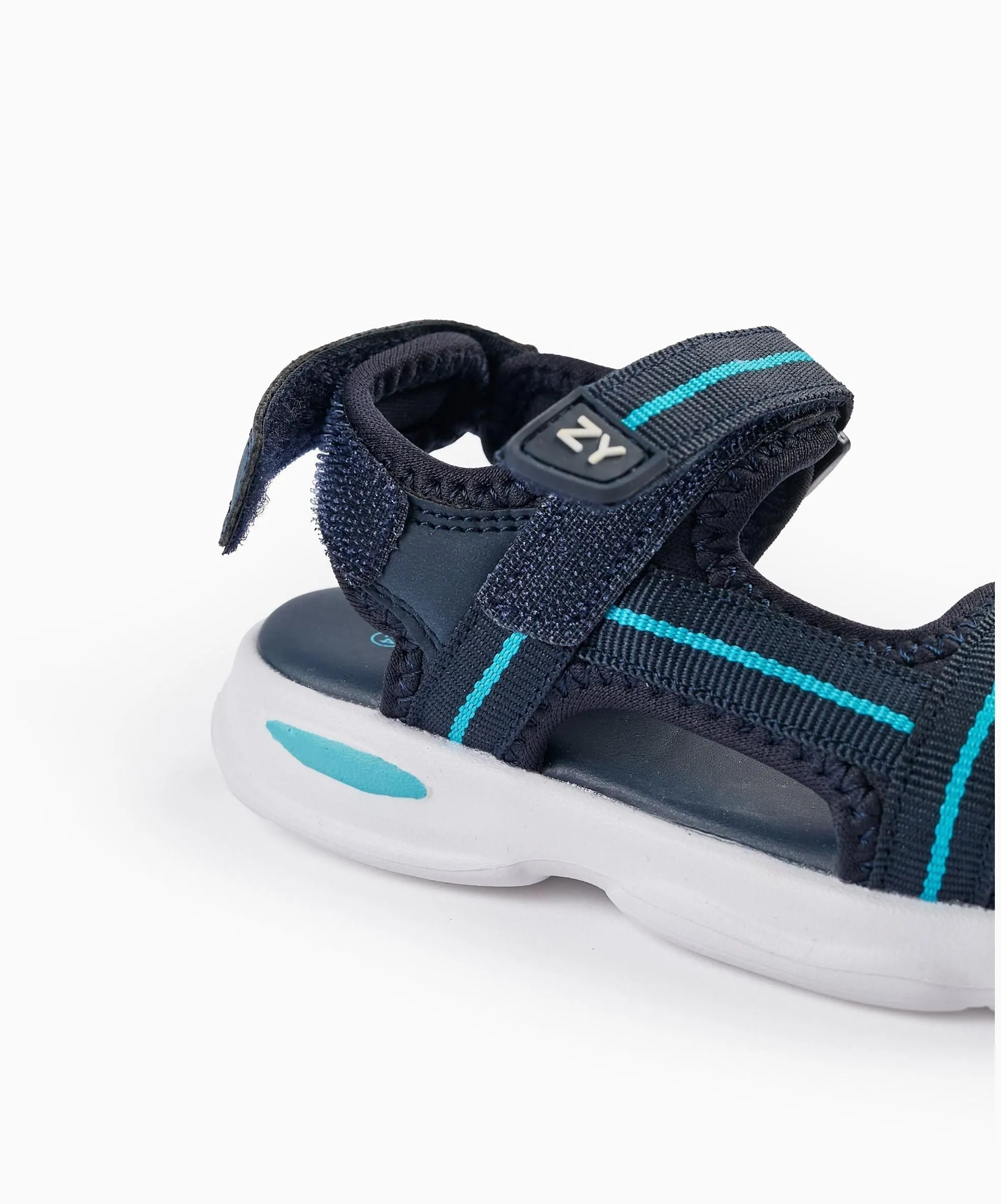 Sporty Sandals with Straps for Baby Boys, Blue/Dark Blue